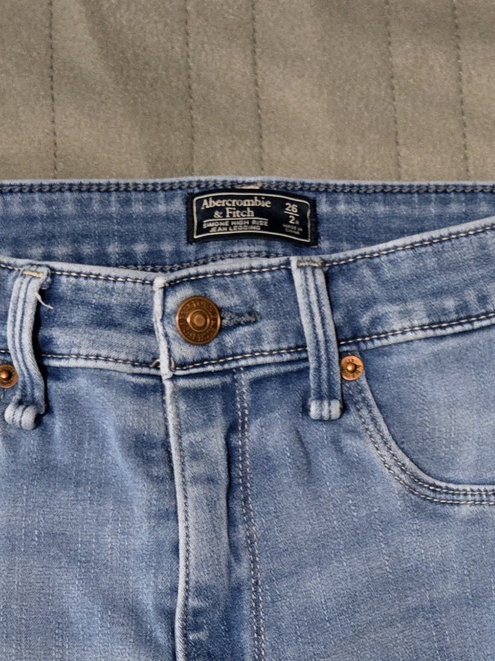 Abercrombie & Fitch Blue Denim Jeans Label Detail